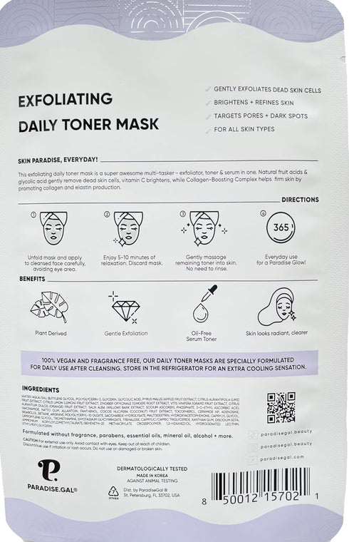 Exfoliating Face Masks (10-Pack) Korean Skincare Infused with Exfoliating Collagen, AHA, Glycolic Acid, BHA, Niacinamide & Ceramide - Revitalizing...