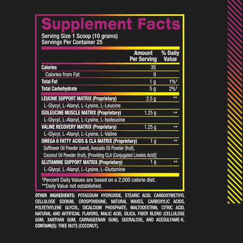 BPI Sports BCAA Powder - Best Aminos, Post Workout Recovery Drink with Glutamine, Branched Chain BCAAs Amino Acids, Hydration & Recovery, 25 Servi...