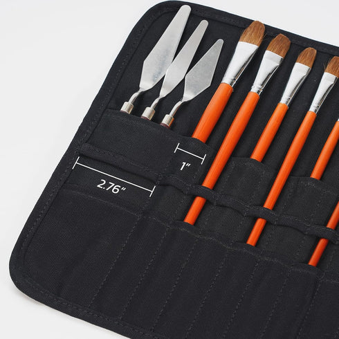 ECHSRT Paint Brush Holder Roll Up Paint Brush Case Storage for Artist Acrylic Oil Watercolor, Paint Brush Holders and Organizers 30 Slots?Black...