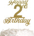 2nd Birthday Cake Topper, Birthday Party Decorations with Premium Gold Glitter...