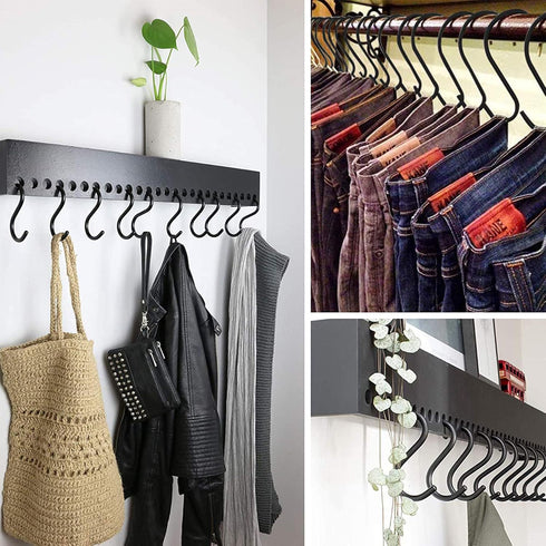 YourGift 20 Pack 4 Inch Heavy Duty S Hooks Black S Shaped Hooks Hanging Hangers Hooks for Kitchen, Bathroom, Bedroom and Office: Pan, Pot, Coat, B...