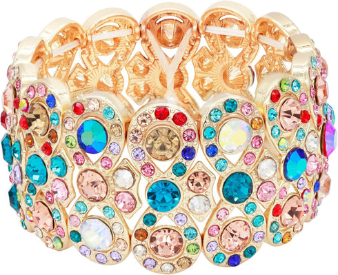 Lavencious Infinity Shape Rhinestone Stretch Bracelet Evening Party Jewelry 7”...