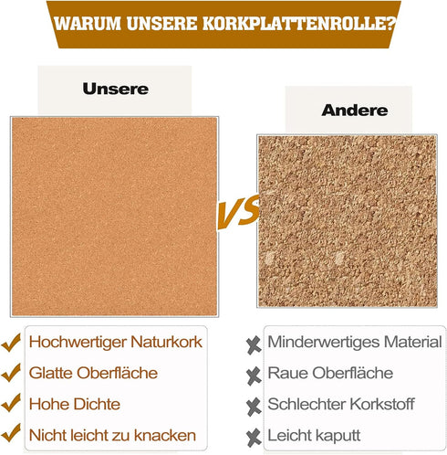 3mm Cork Board Roll Self-Adhesive Bulletin Boards, 51"x16"-1/8" Thick Large Cork Rolls, Decorative Corkboards for Wall, Office, Home, Kitchen, Pos...