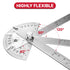 P.I.T. Angle Protractor,Stainless Steel Square Head,Angle Ruler Finder 0-180°,10 cm Woodworking Ruler, Angle Measure Tool, Craftsman Angle Measure...