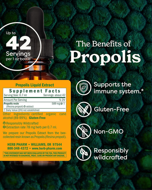 Herb Pharm Propolis Extract for Immune System Support - 1 Ounce...