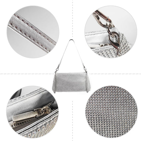 Rhinestone Evening Bags for Women, Girls Clutch Purses Handbags,Shoulder Strap Bag for Ladies Wedding Party...