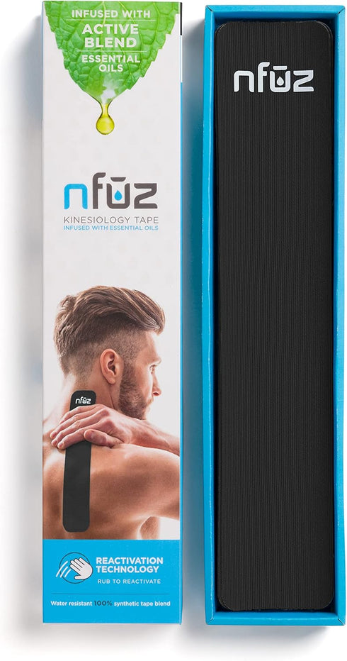 Essential Oils Infused Kinesiology Tape - NFUZ Tape - Active Blend - Aromatherapy Oils Athletic Tape - K Tape Precut Strips, Sports Recovery Body ...