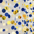 46 Ft Navy Blue and Gold Circle Dots Garland Royal Blue Hanging Paper Polka Dot Streamer for Birthday Wedding Bridal Baby Shower Graduations Nauti...