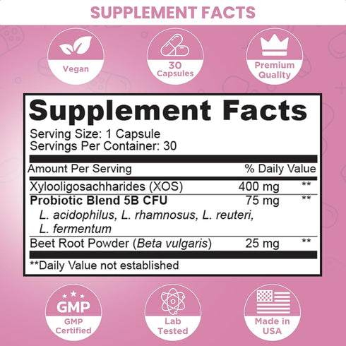 Vaginal Probiotics for Women- 5 Billion CFU Probiotic for pH Balance- Promote Healthy Vaginal Odor & Vaginal Flora- Non-GMO, Women's Vaginal Healt...