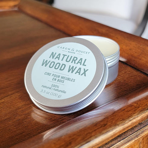 CARON & DOUCET - Natural Wood Conditioning Vegan Wax Finish - 100% Plant Based Wood Conditioning and Polishing Wax Finish - Orange Scented - Suita...
