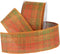 Royal Imports Fall Checkered Plaid Print Ribbon Wired, Orange/Green, 2.5" (#40) for Bow Making, Gift Wrapping, Wreaths, 25 Yd Roll (75 Ft Spool)...