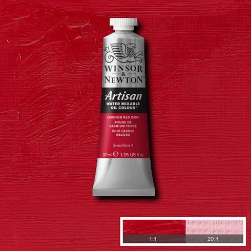 Winsor & Newton Artisan Water Mixable Oil Colour, 1.25-oz (37ml), Cadmium Red Dark...