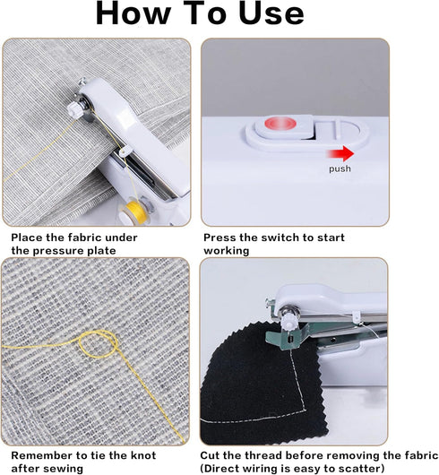 Handheld Sewing Machine, Quick Mini Sewing Machine, Cordless Portable Electric Sewing Machine with Sewing Accessories for Beginners, Suitable for ...
