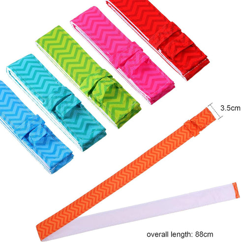 Patelai 6 Pieces Cake Pan Dampen Strips Bake Even Strips Colorful Cake Pan Baking Strips Absorbent Thick Baking Tray Protection Strap for Clean Ba...