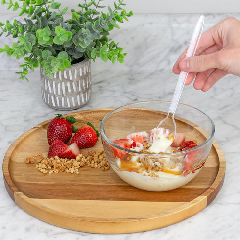 Cornucopia Brands Plastic Ice Cream Spoons Long-Handled (100-Pack); Bulk Clear Disposable Soda and Sundae Spoons w/Long Handles...
