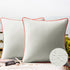 Phantoscope Pack of 2 Outdoor Waterproof Throw Pillow Covers with Contrast Piping, Decorative Square Cushion Case Patio Pillows for Couch Tent Sun...