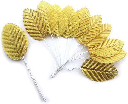 IVYRISE Silk Leaf 200PCS Golden Artificial Leaves for DIY Wedding Party Decor Corsage Boutonniere Accessory, Artificial Silk Flower Decoration...