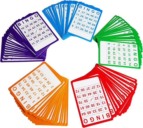 Yuanhe 100 Bingo Cards Resuable Bingo Paper Game Cardstock Bulk, 5 Colors...
