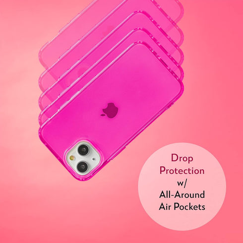 SteepLab Neon Highlighter Case for iPhone, The Grippy Jelly Case w/Protective Air Pockets (Eye-Catching Hot Pink, iPhone 13)...