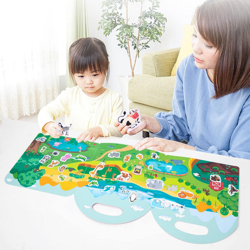 Portable Jelly Sticker Quiet Book for Kids, Reusable Sticker Book for Toddlers, Preschool Learning Activities, Animal Travel Toys (Animals)...