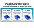 Pegboard Bins - 3 Pack Blue Large - Hooks to Any Peg Board - Organize Hardware, Accessories, Attachments, Workbench, Garage Storage, Craft Room, T...
