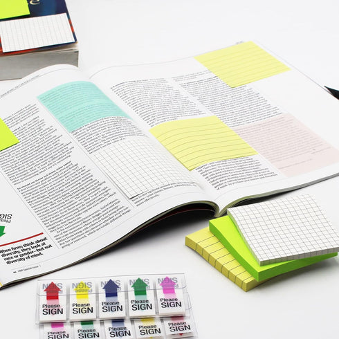 Lined Sticky Notes, 3x3 Inch, 600 Sheets Self-Stick Notes, Easy to Post for School, Office, Notebook, Pastel Yellow Color, 100 Sheets/Pad...
