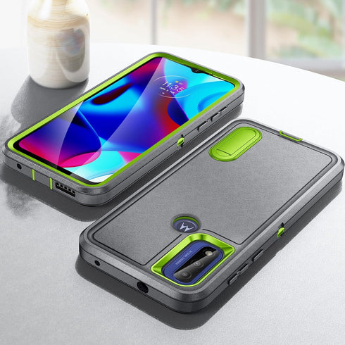 for Moto G Play 2023 Case for G Play 2023 Case with Kickstand Case 3-Layer Military Grade Protective Case Cover Silicone Shockproof for Motorola M...