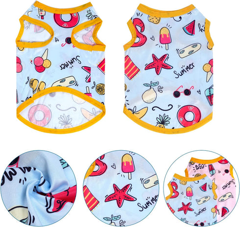 5 Pieces Dog Shirts Pet Printed Puppy Clothes Soft Dog Sweatshirt Pullover Dog T Shirts Summer Puppy Clothes Dog Outfits for Small Medium Dogs and...