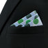 S&W SHLAX&WING Pocket Squares for Men Polka Dots Emerald Green Silver Blue Color Edge...