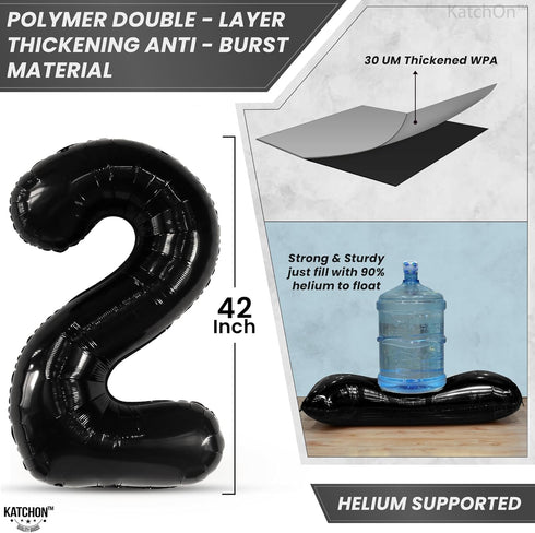 KatchOn, Huge Black 2025 Balloons Number - 42 Inch, Graduation Balloons | Foil 2025 Balloons Black, Graduation Decorations Class of 2025 | 2025 Ba...