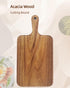 Acacia Wood Cutting Board with Handle 13.7''X7'' / Charcuterie Board/Serving Board/Cheese, Bread, Vegetables & Fruits Serving Board (Rectangular)...