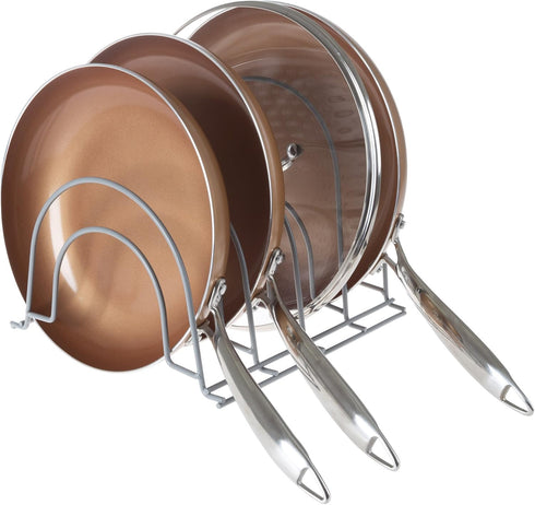 Kitchen Cabinet Pot, Pan and Lid Organizer and Holder- Iron Storage Pantry Rack Shelf for Pots and Pans, Houseware, Bakeware and More by Lavish Ho...