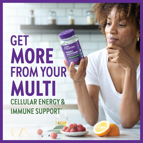 New Chapter Women’s Multivitamin Gummies - 66% Less Sugar, Women’s Gummy Vitamins with Vitamin C, D3 & Zinc, Non-GMO, Gluten Free, Berry-Citrus, 7...