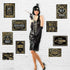 LINGXIU 9 Pieces Roaring 20s Party Decorations Black and Gold Retro Jazz Party Roaring Twenties Wall Signs Decorations Kit for 1920s Party Speakea...