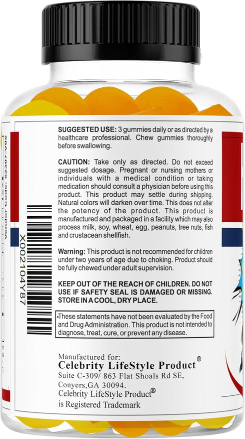 Hint Brain Memory Supplements for Kids & Teens, Omega 3 Brain Health, Focus & Eye Support Vitamins, Low Sugar 60 Gummies Support Attention & Conce...