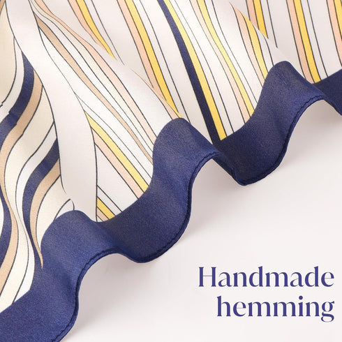 Amabro Mulberry Silk Neck Scarf, 21'' x 21'' Square Hair Head Scarf Head Wrap Hair Band Women Handbag Accessories...