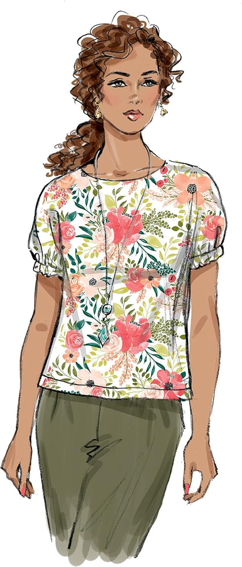 Butterick Misses' Asymmetrical Neckline Top Sewing Pattern Kit, Design Code B6875, Sizes 6-8-10-12-14...