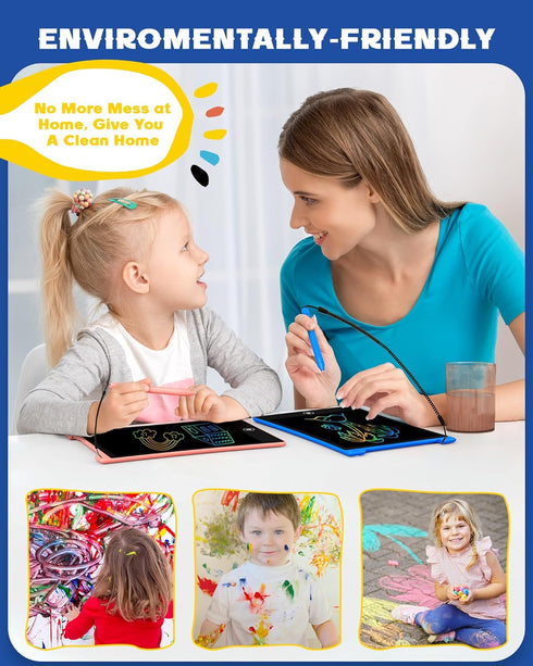 bravokids 2 Pack LCD Writing Tablet with Stylus, 8.5 inch Colorful Doodle Board Drawing Pad for Kids, Travel Games Activity Learning Toys, Birthda...