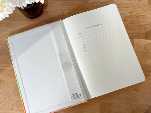 DesignWorks Ink Jumbo 7.5" x 10.25" Notebook Journal with 200 Lined Pages, Ribbon Marker, and Pockets, Velvet Rainbow Check...