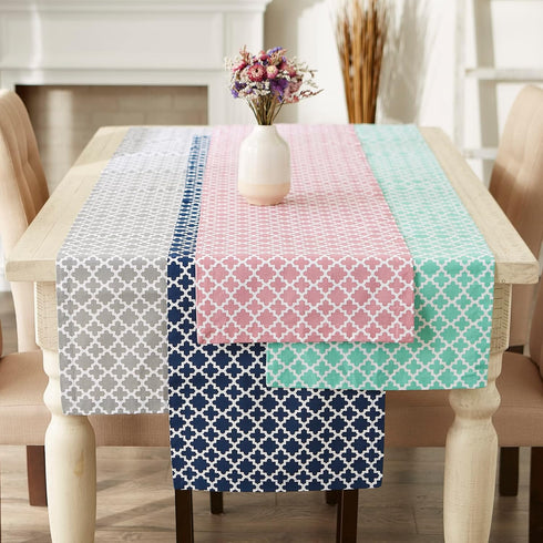 DII Lattice Tabletop Collection, Table Runner, 14x72, Gray...