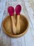 Babynow Bamboo Baby Spoons Self-Feeding Supplies for 6+ Months Babies & Toddlers in Bamboo & Soft Tip Designs BURGUNDY Pack of 2...