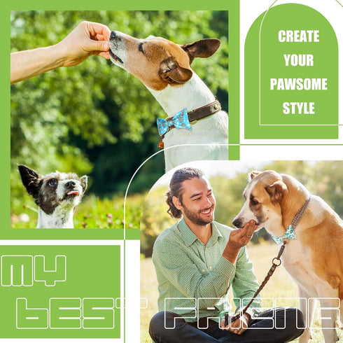 16 Pcs Dog Bow Ties Slide Dog Collar Bows Summer Hawaiian Styles Dog Collar Attachment Bows with Rubber Bands Dog Bow Ties for Large Dogs Spring S...