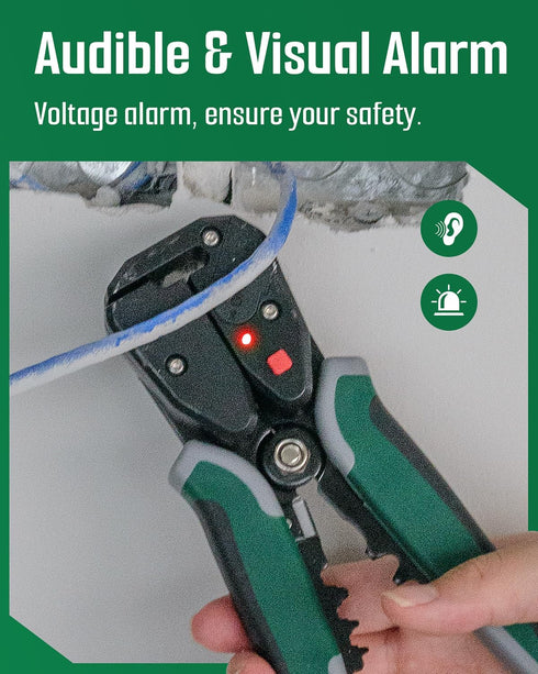 TWS-322 Self Adjusting Wire Stripper with Non-Contact Voltage Detection, 4-in-1 Automatic Wire Stripper Tool, Universal Wire Cutters and Crimping ...