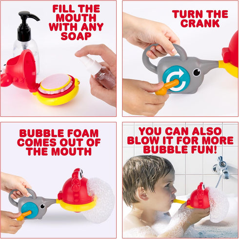ArtCreativity Crab Bubble Machine Bath Toy - Bath Bubble Machine for Babies with 2 Attachments for Lots of Bubbles - Cute Bath Time Toys for Toddl...