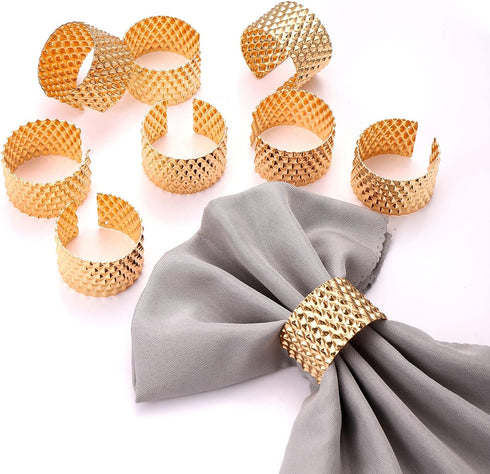HEIDKRUEGER Napkin Rings Set Gold Dining Table Decoration Handmade Napkin Holder (B-12Pcs)...