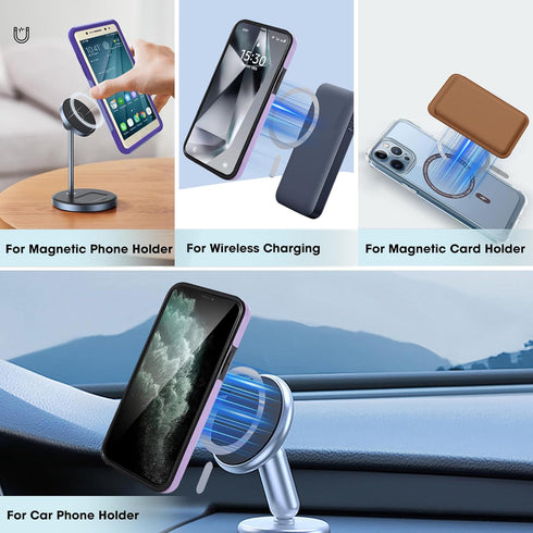 Magnetic Ring for Phone Case 2pack?Universal Magnetic Ring Sticker Support Wireless Charging Magnetic Adapter Ring Compatible with All Phones & Ca...
