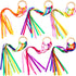 6 Pieces Ribbon Hand Kite Montessori Hand Kite Toy Creative Waldorf Toy Ribbon Streamer with Wood Ring Rainbow Wind Wand Learning Educational Hand...