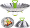 Kare & Kind 1x Adjustable Steamer Basket - Extendable Stainless Steel Steamer with Center Handle - 5.1" to 9" - Foldable Feet - Can Fit Different ...
