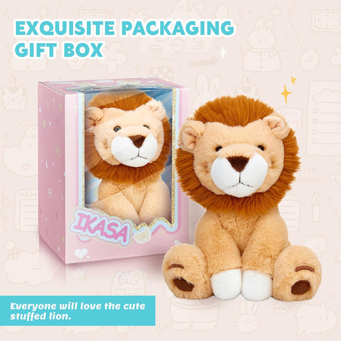 IKASA Lion Stuffed Animals Plush Toys,10" Cute Plushie Soft Small Fluffly Cuddly Toy, Gifts for Family Kids Girls Boys...