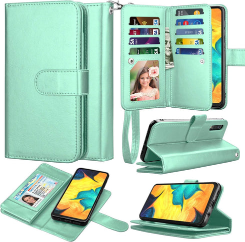 Takfox Wallet Case for Samsung Galaxy A50, Galaxy A50 Case Wallet PU Leather with 9 Card Slots Holder Folio Flip Magnetic Detachable Phone Case & ...